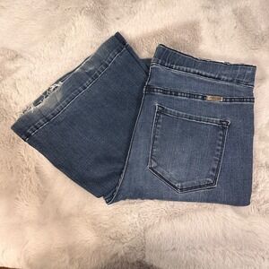 KanCan Women's Jeans Size 9/28 Blue Denim Pull On Elastic Waist Flare Leg